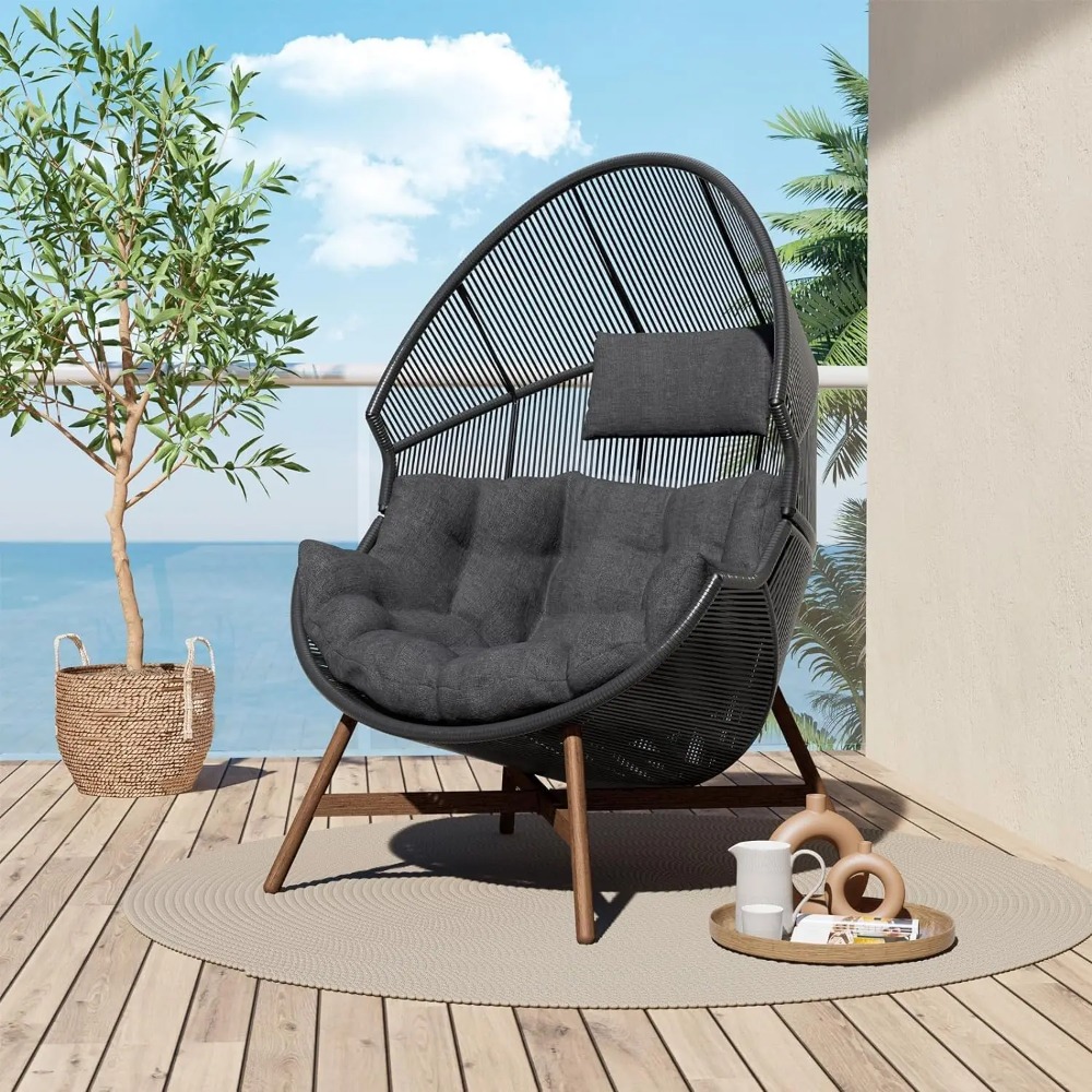 Outdoor Furniture Europe - Outdoor Egg Chair PE Wicker Wood