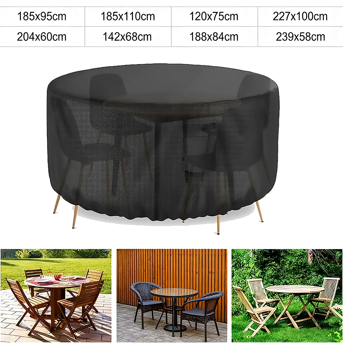 Outdoor Furniture Cover - Multi Size Round Patio Furniture Cover