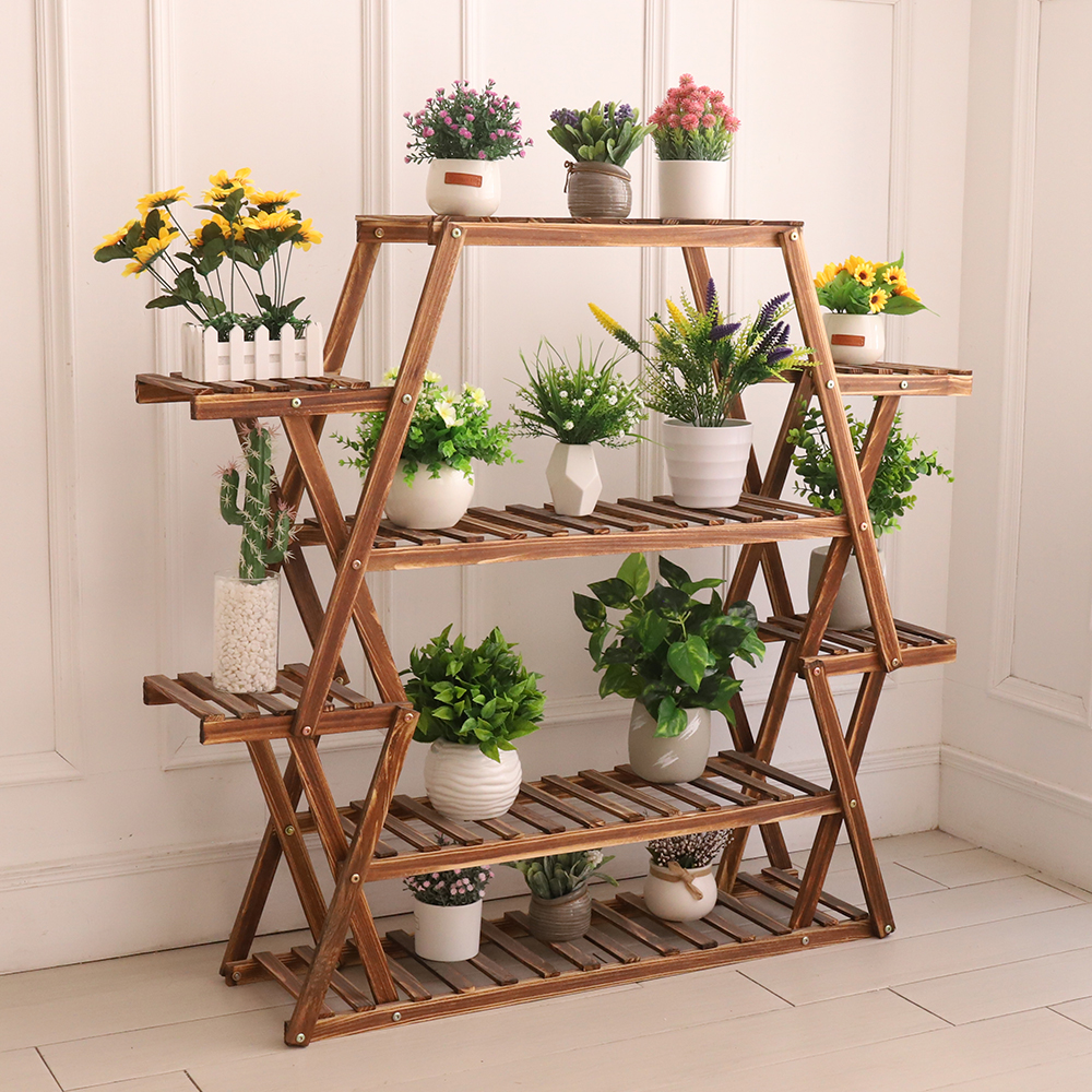 Outdoor Furniture Luxury - Large Triangular Wood Plant Stand Indoor