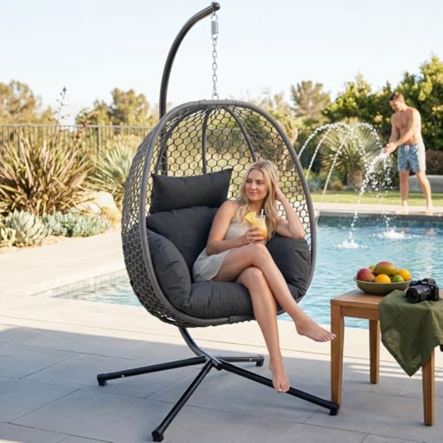 Outdoor Furniture Egg Chair - Egg Chair Outdoor with Stand, Patio