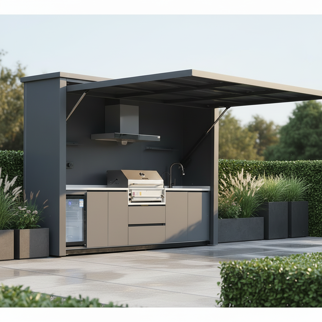 Outdoor Furniture Diy - Modern Container Outdoor Kitchen BBQ Grill