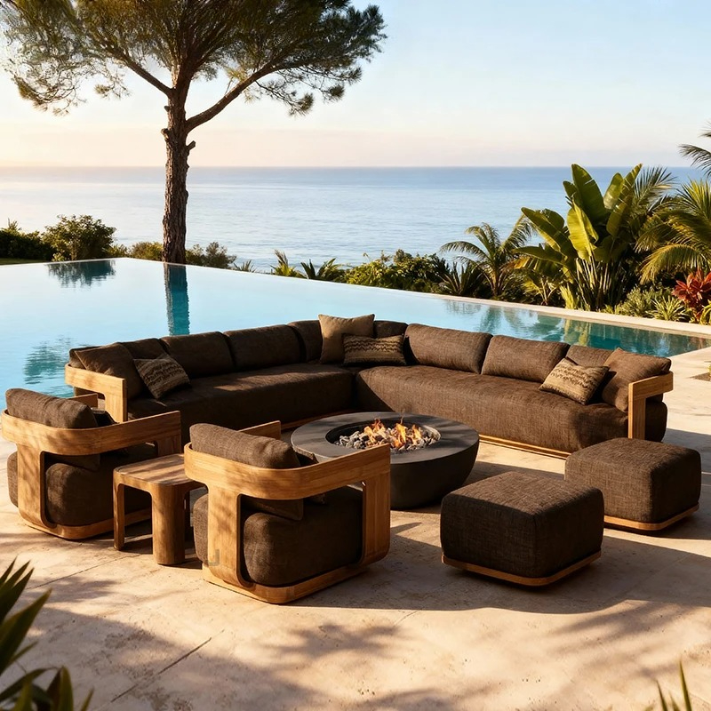 Outdoor Furniture Europe - Sofa, with Waterproof UV-resistant Cushion, Outdoor