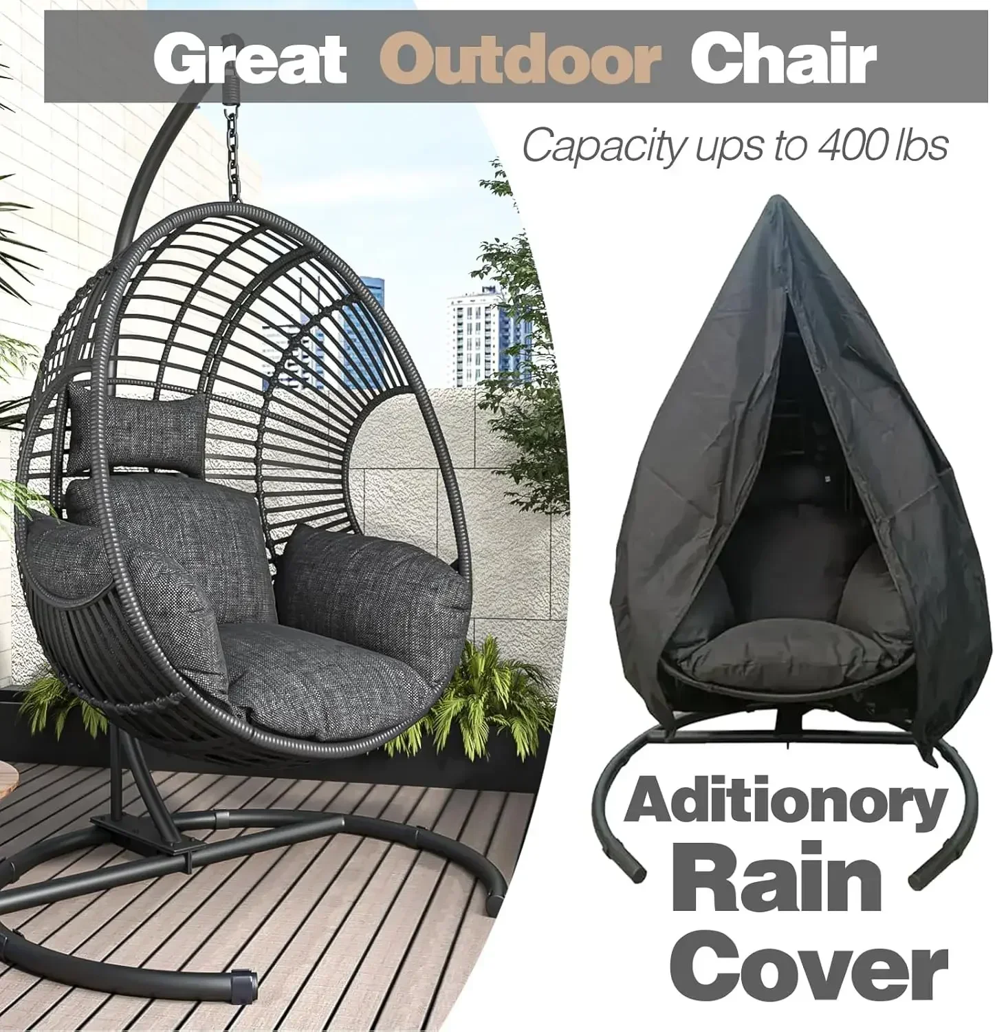 Hanging Egg Chair - （XMSJ-Hot）Oversized Hanging Egg Chair Outdoor Wicker