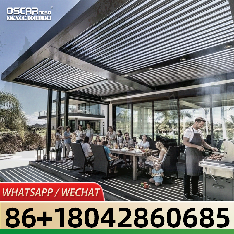 Outdoor Furniture Gazebo - Aluminium Pergola Louvre System Garden Gazebo