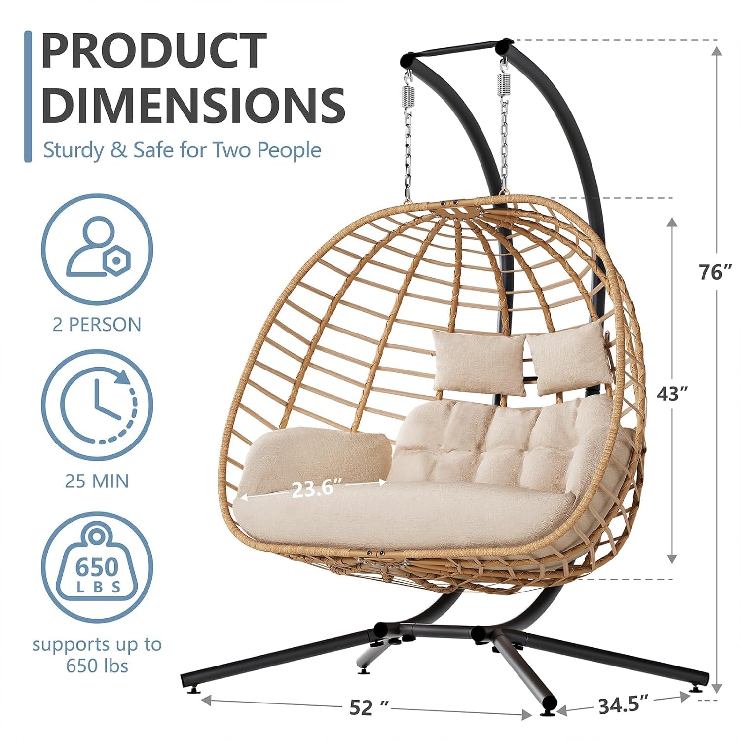 Double Hanging Egg Chair with  - Hanging Egg Chair 리뷰 및 가격