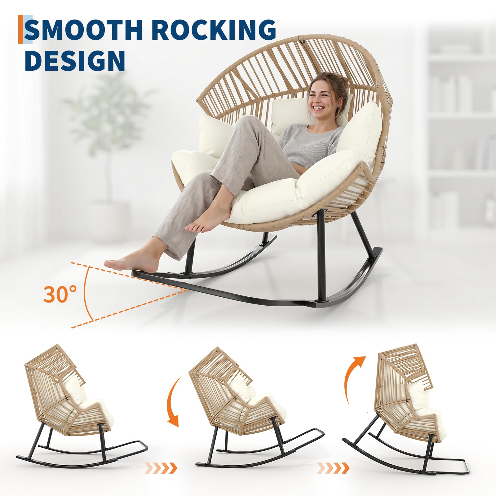 Oversized Ergonomic Wicker Roc - Outdoor Furniture Egg Chair 리뷰 및 가격