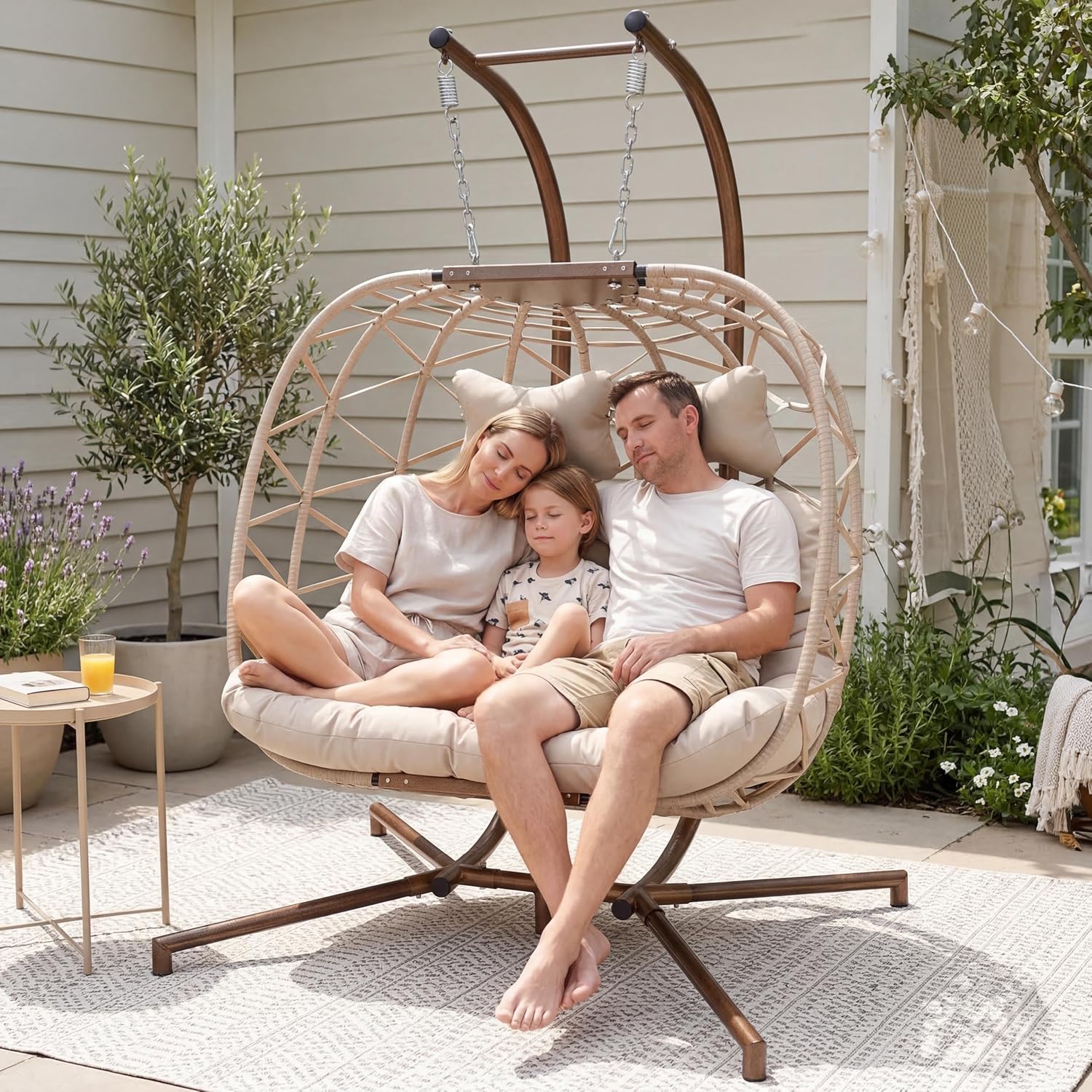 2-Person Wicker Swing Egg Chai - Hanging Egg Chair 리뷰 및 가격