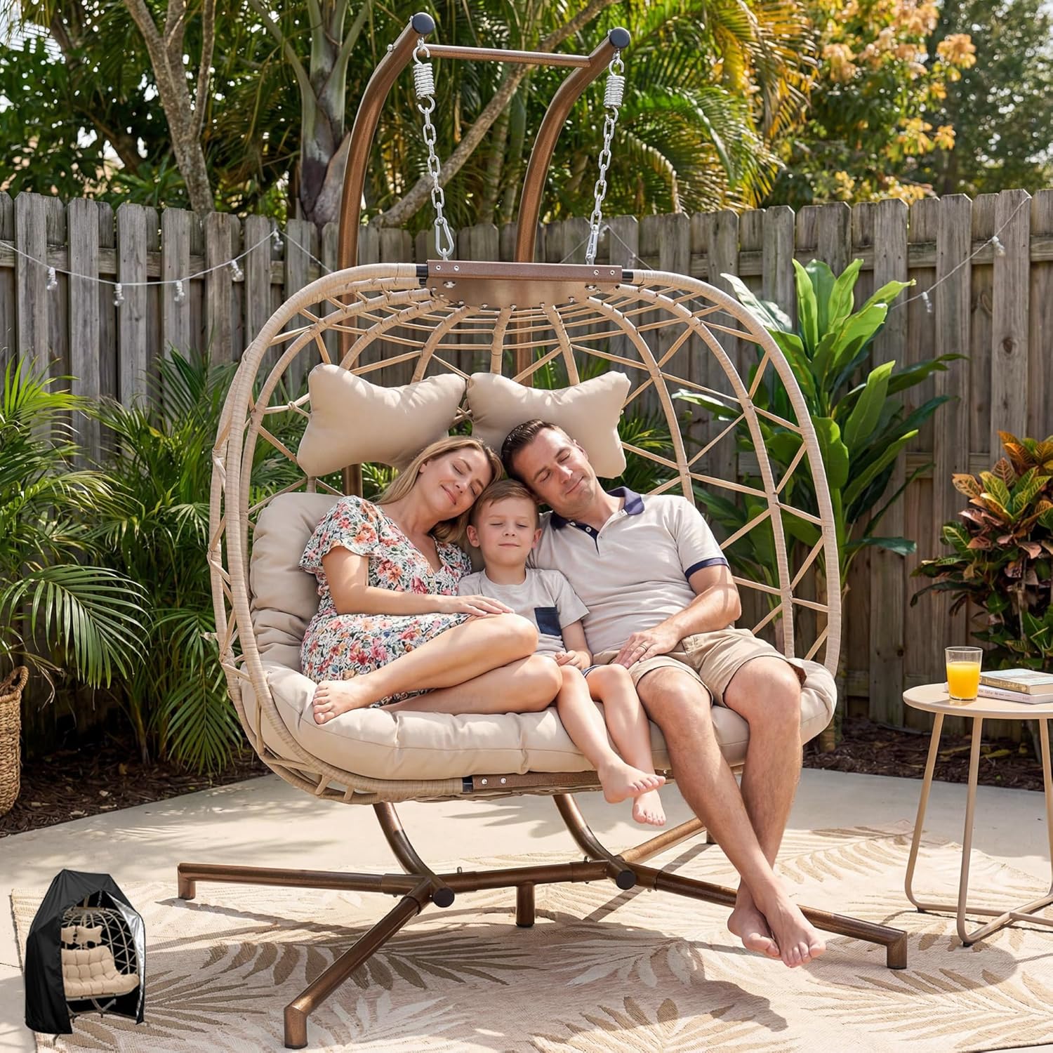 2-Person Wicker Swing Egg Chai - Hanging Egg Chair 리뷰 및 가격