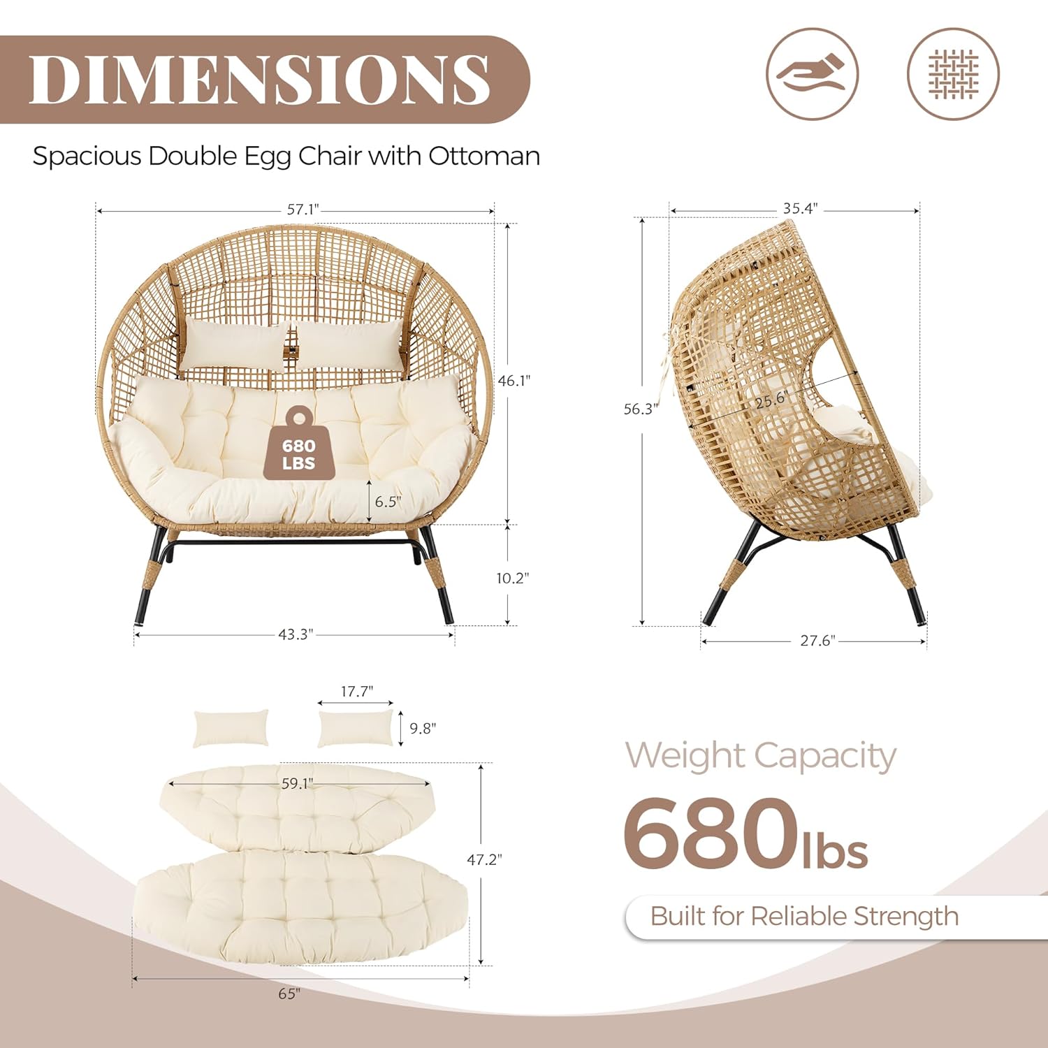 Double Egg Chair Wicker Patio  - Outdoor Furniture Egg Chair 리뷰 및 가격