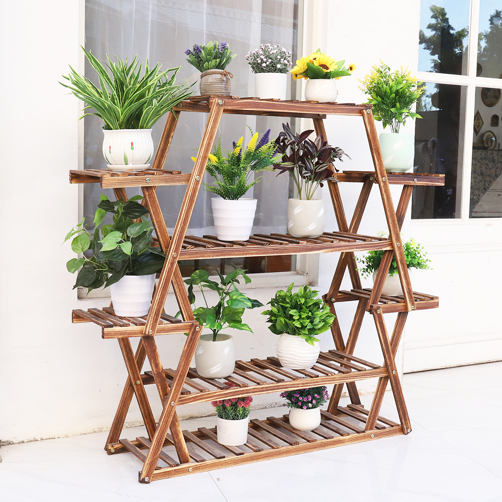 Large Triangular Wood Plant St - Outdoor Furniture Luxury 리뷰 및 가격