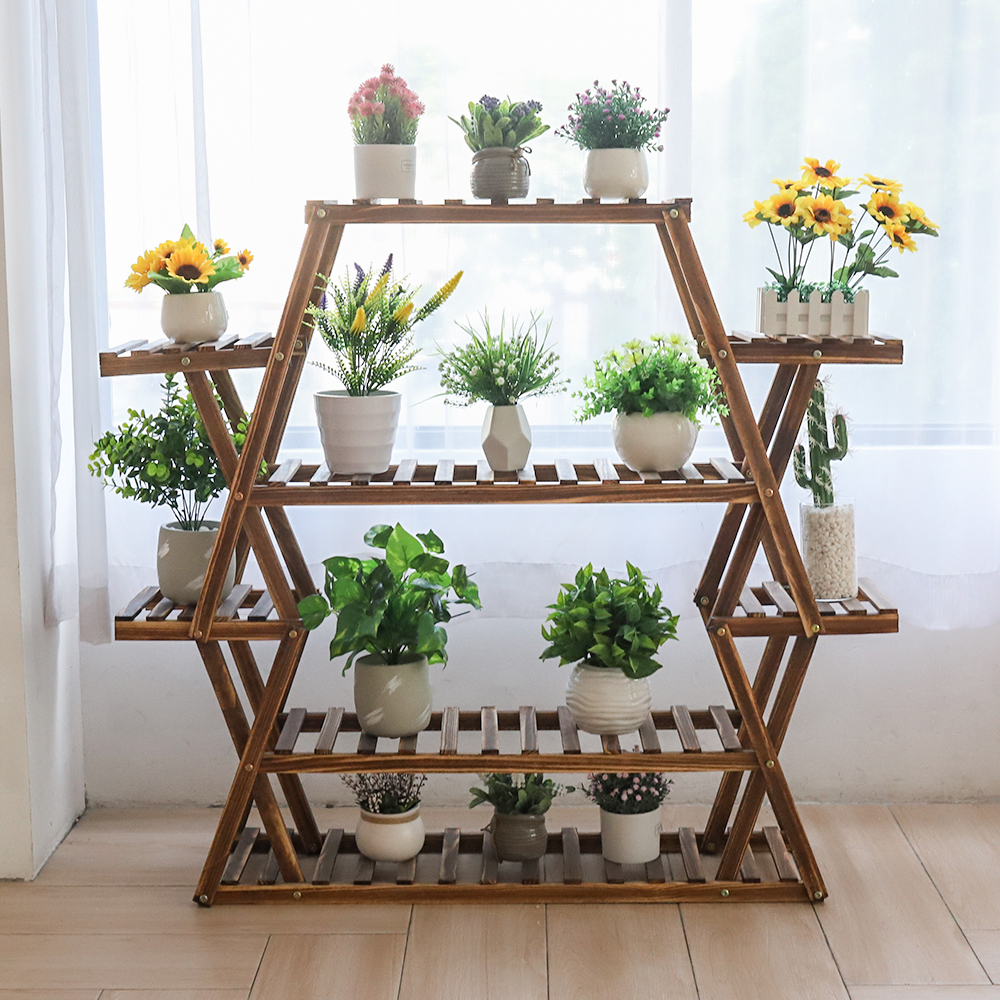 Large Triangular Wood Plant St - Outdoor Furniture Luxury 리뷰 및 가격