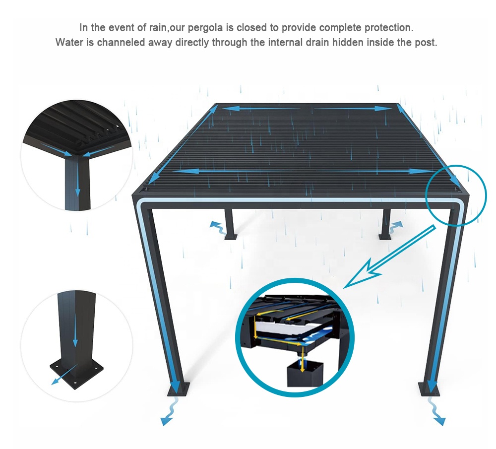 Louvered Aluminum Pergola Adju - Outdoor Furniture Gazebo 리뷰 및 가격