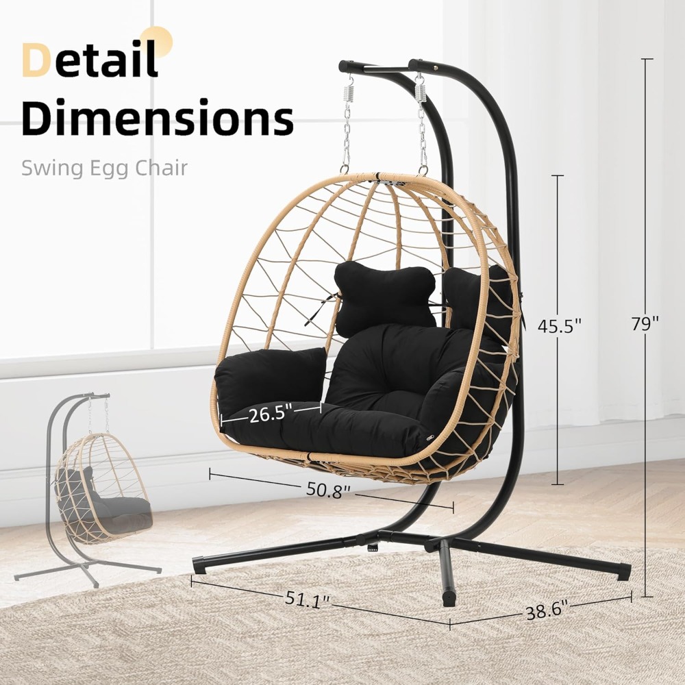 Double Indoor/Outdoor Wicker S - Outdoor Furniture Egg Chair 리뷰 및 가격