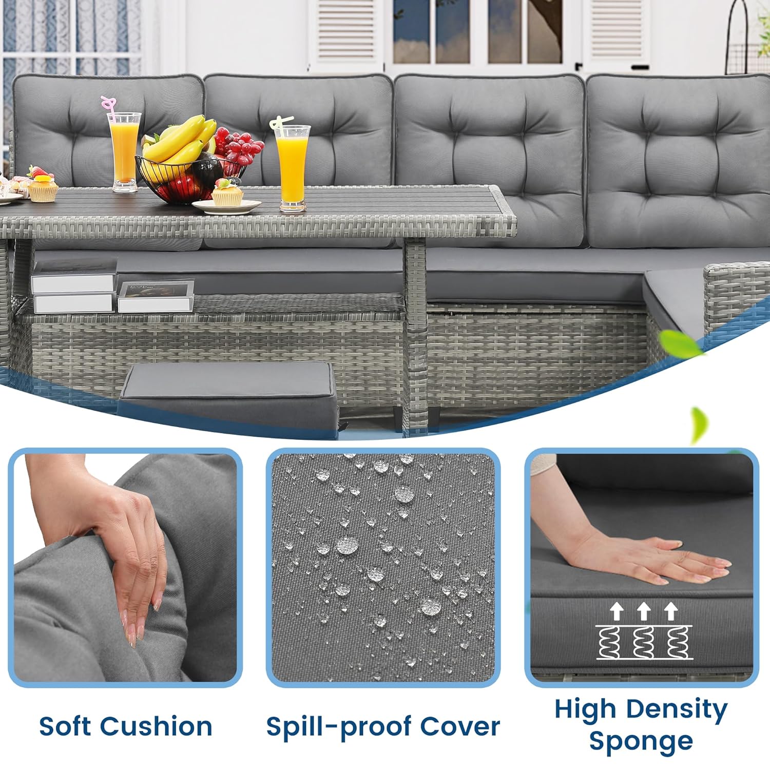 6-Piece Patio Sectional Sofa D - Outdoor Furniture Luxury 리뷰 및 가격