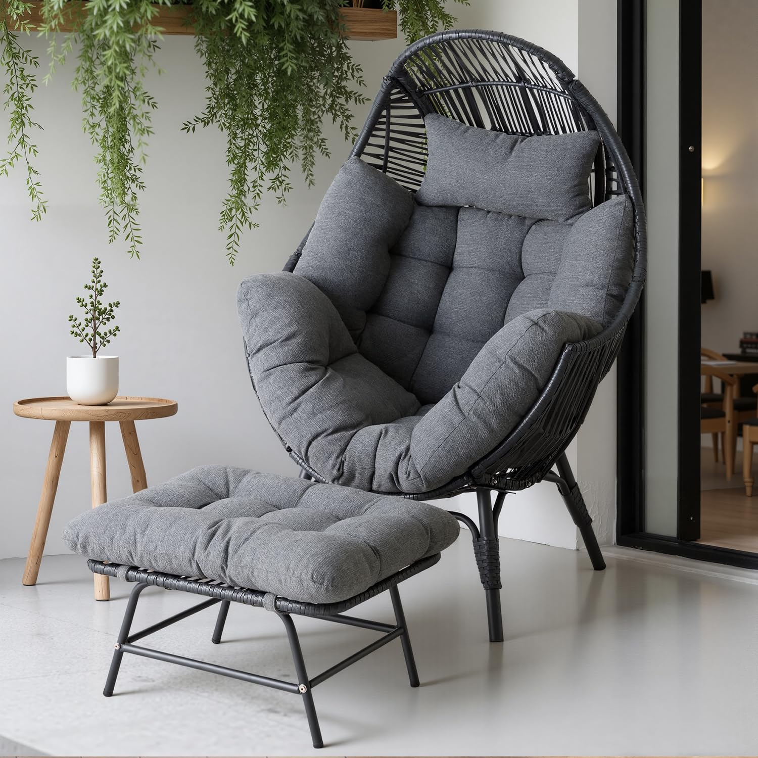 Wicker Outdoor Egg Chair with  - Outdoor Furniture Egg Chair 리뷰 및 가격