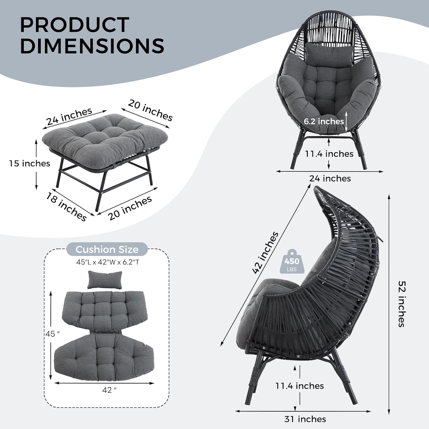 Wicker Outdoor Egg Chair with  - Outdoor Furniture Egg Chair 리뷰 및 가격