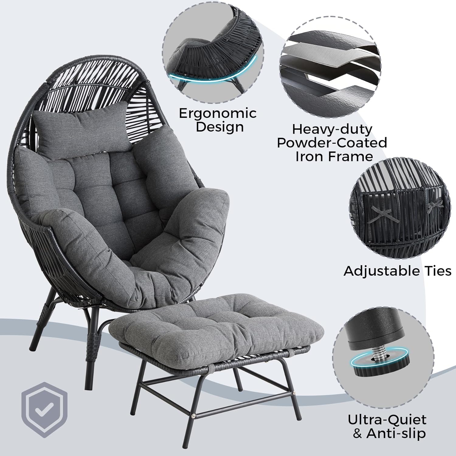 Wicker Outdoor Egg Chair with  - Outdoor Furniture Egg Chair 리뷰 및 가격