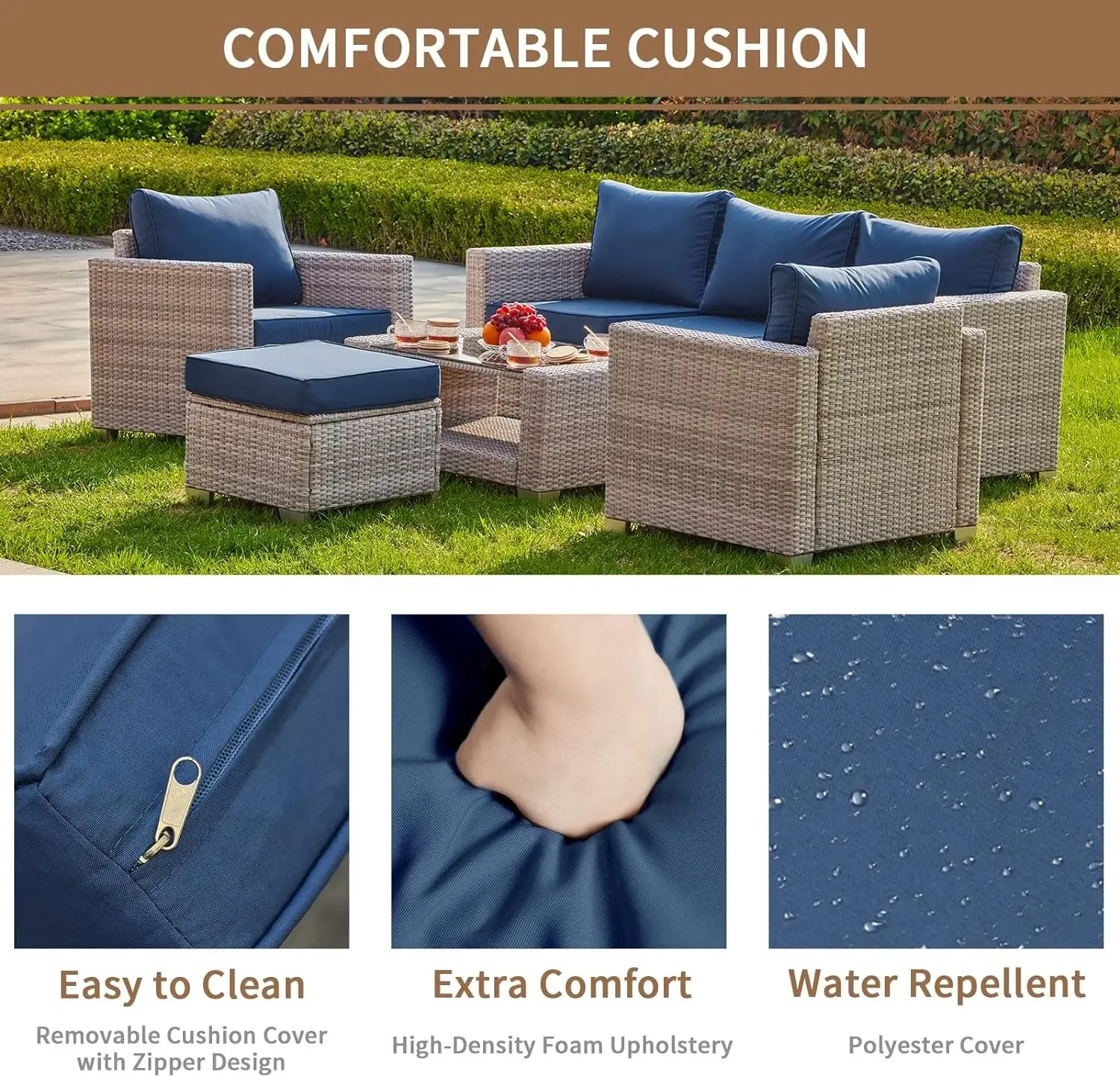 %a 7 Pieces Outdoor Patio Furn - Outdoor Furniture Rattan 리뷰 및 가격