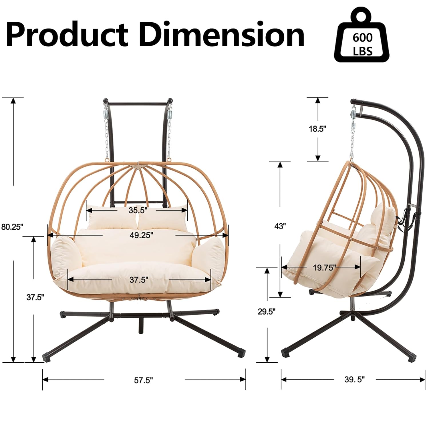 2 Person All Weather Egg Chair - Outdoor Furniture Egg Chair 리뷰 및 가격
