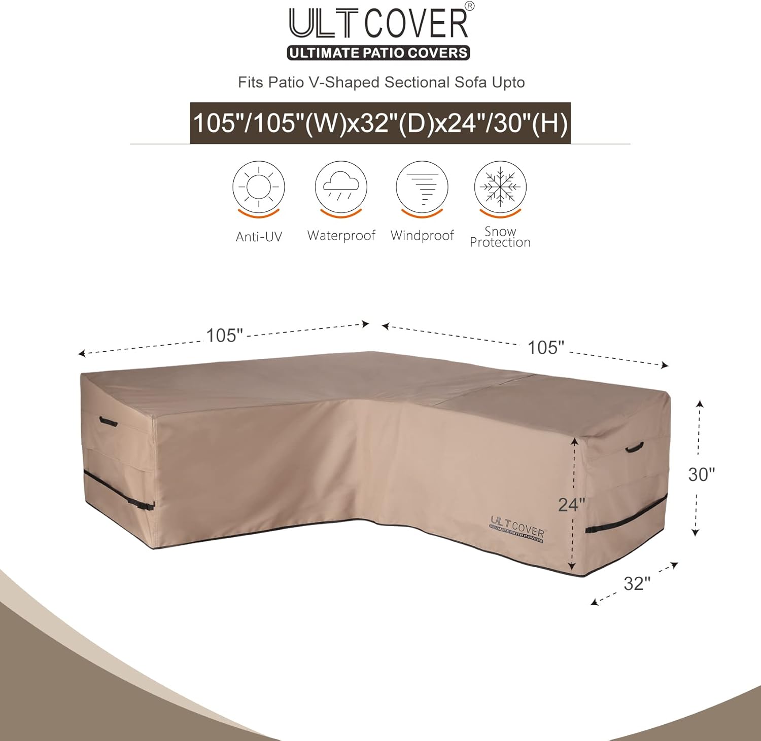Waterproof Patio V-Shaped Sofa - Outdoor Furniture Sofa 리뷰 및 가격