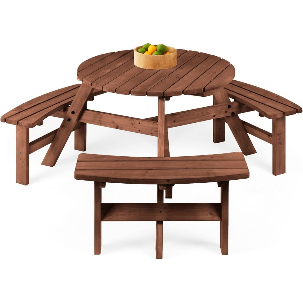6-Person Circular Outdoor Wood - Outdoor Furniture Diy 리뷰 및 가격
