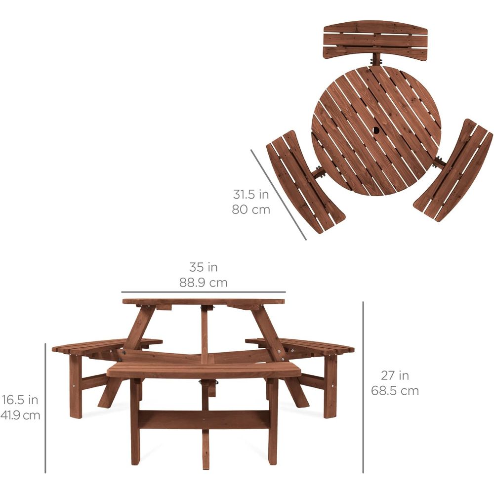 6-Person Circular Outdoor Wood - Outdoor Furniture Diy 리뷰 및 가격