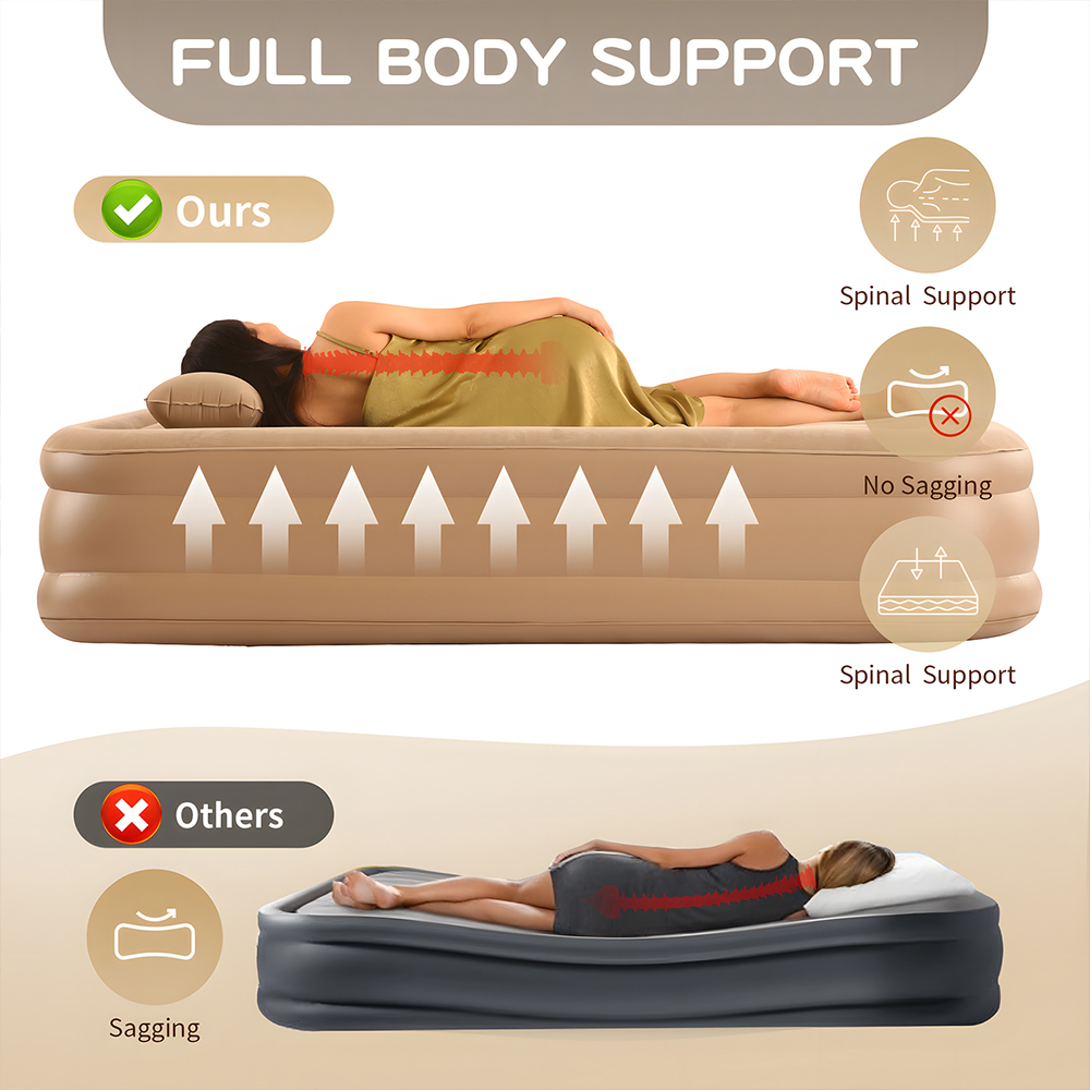 Queen Air Mattress with Built  - Outdoor Furniture Luxury 리뷰 및 가격
