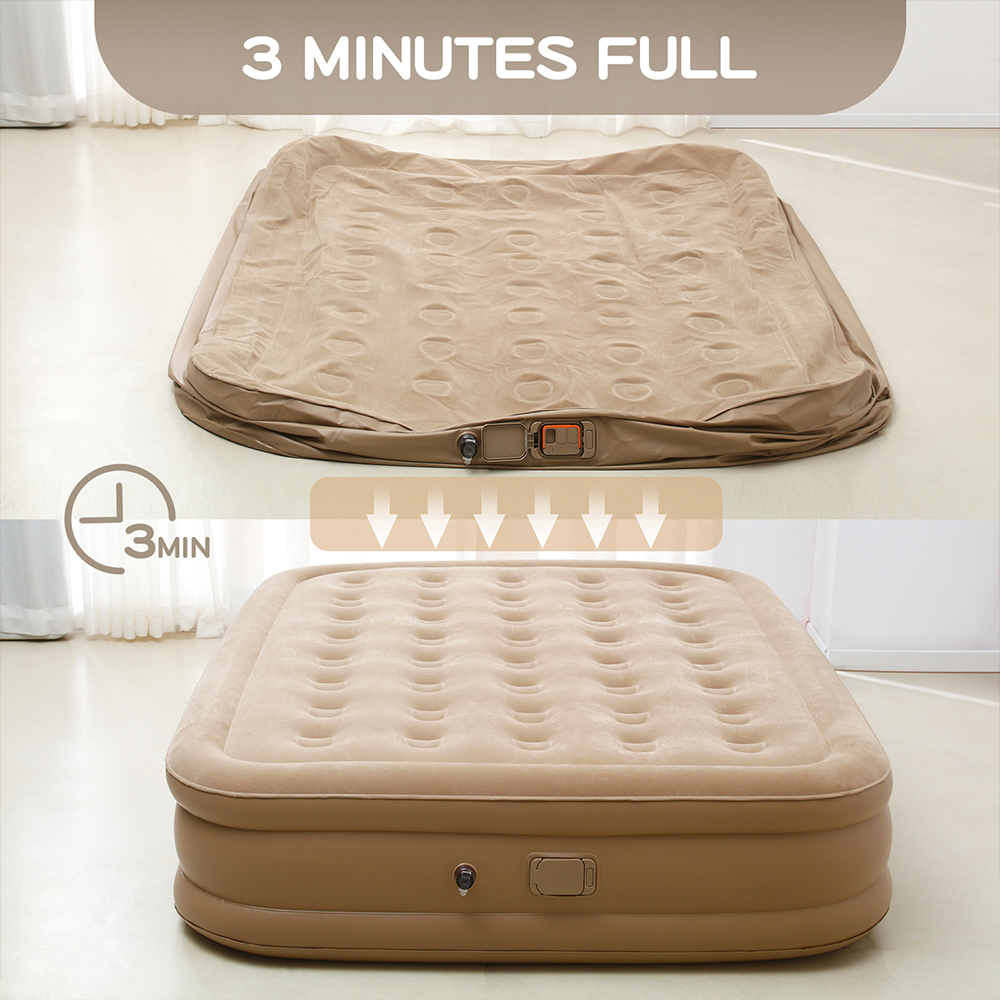Queen Air Mattress with Built  - Outdoor Furniture Luxury 리뷰 및 가격