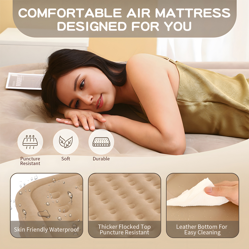 Queen Air Mattress with Built  - Outdoor Furniture Luxury 리뷰 및 가격