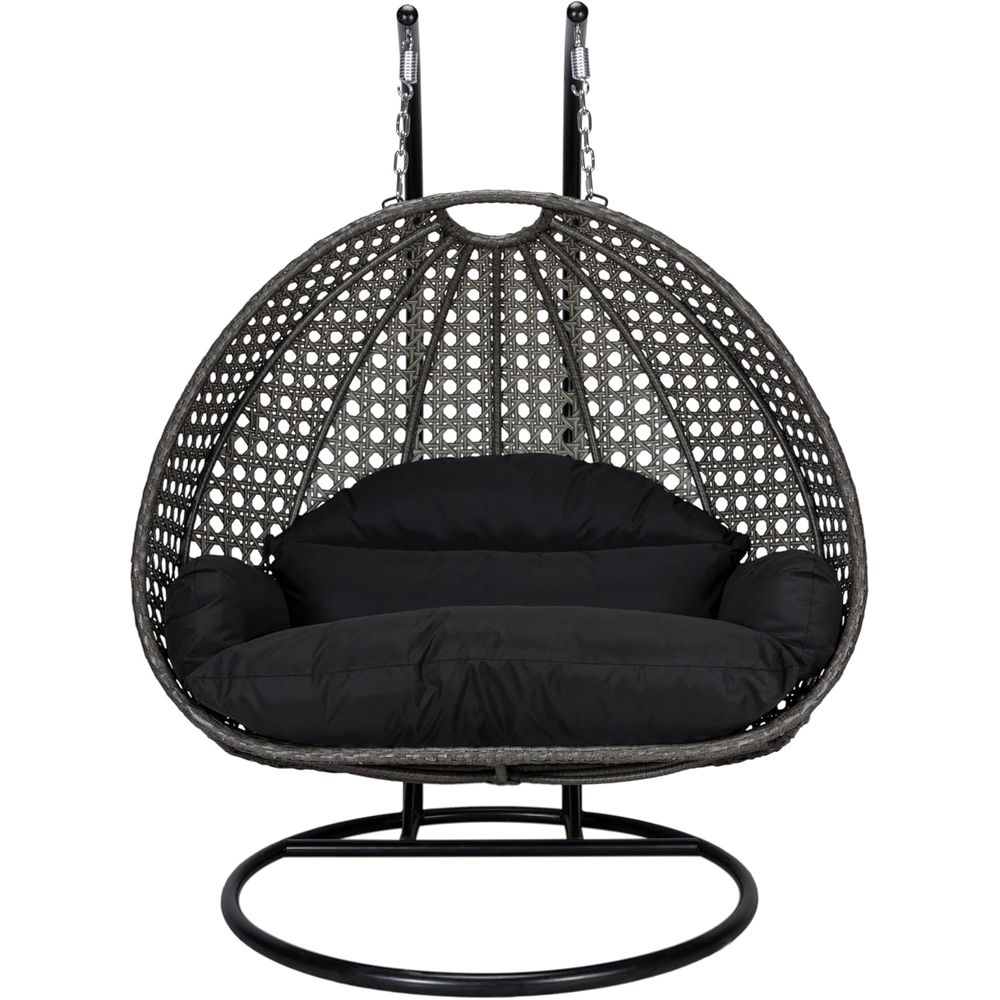 Black 2-Person Wicker Hanging  - Hanging Egg Chair 리뷰 및 가격