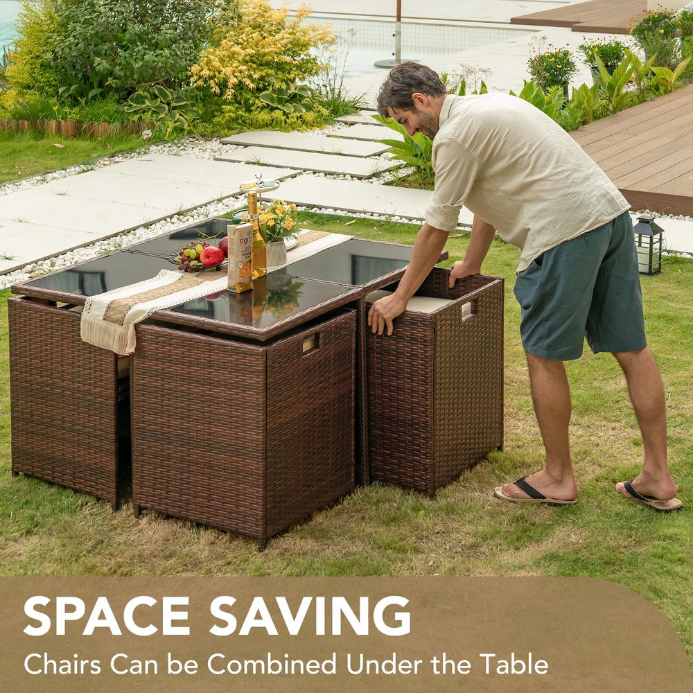 9 Pieces Patio Dining Sets Out - Outdoor Furniture Rattan 리뷰 및 가격