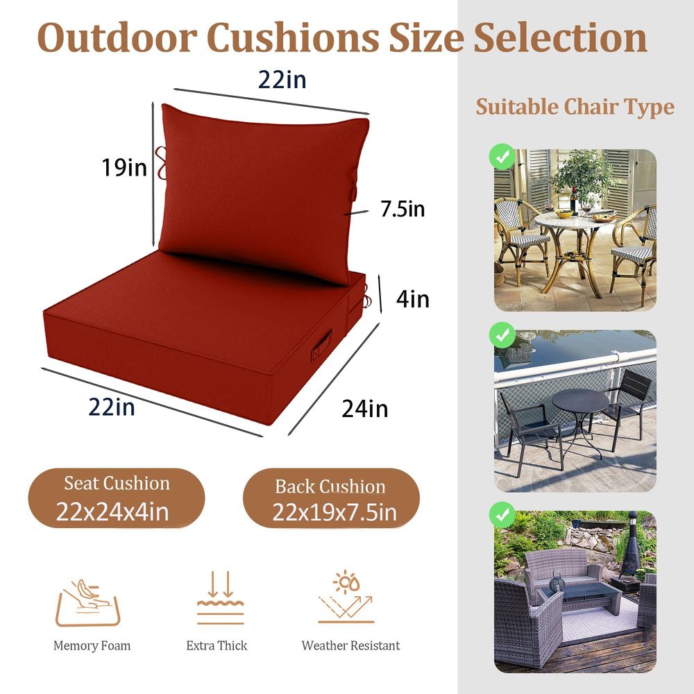 Deep Seat Cushions 22 x 24 x 4 - Outdoor Furniture Cushions 22 X 24 리뷰 및 가격