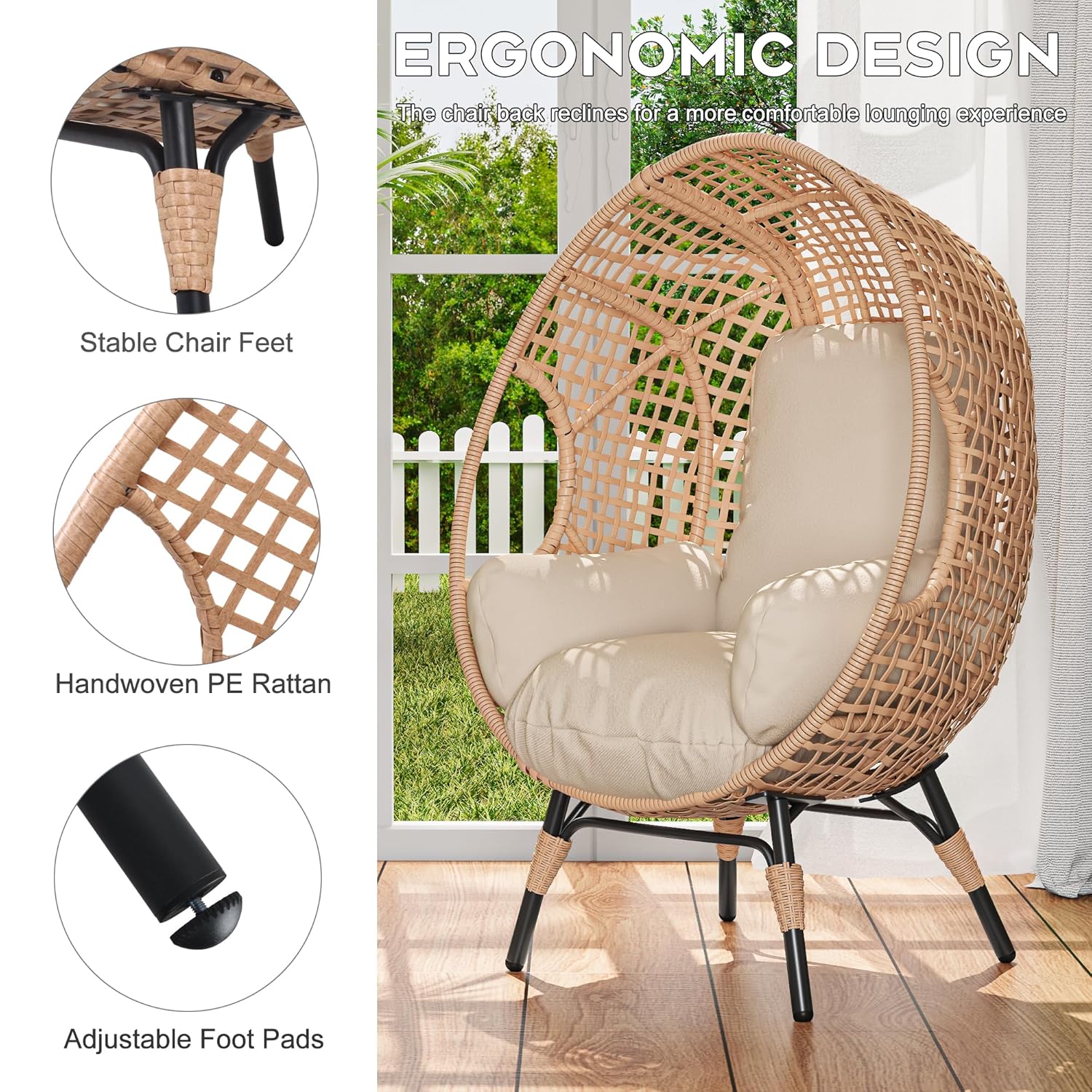 Elegant Arc Back Hanging Egg C - Outdoor Furniture Egg Chair 리뷰 및 가격
