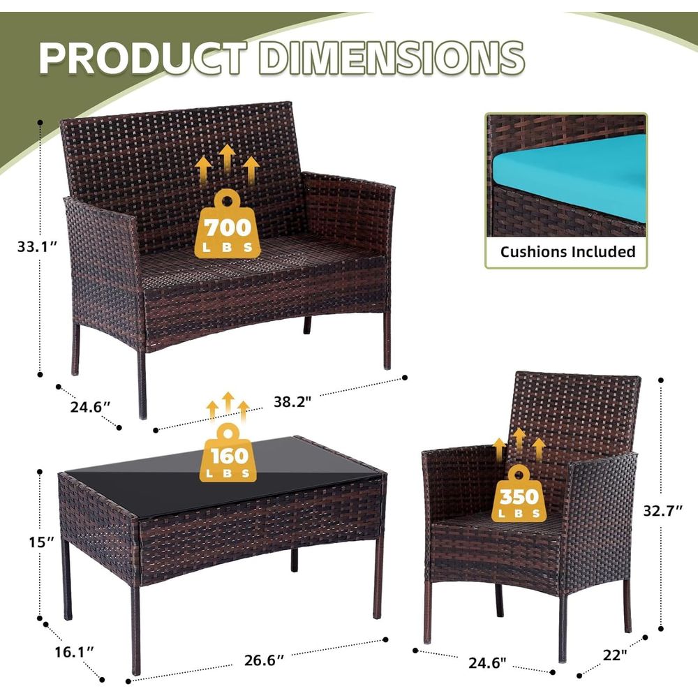 4-Piece Outdoor Rattan Furnitu - Outdoor Furniture Rattan 리뷰 및 가격