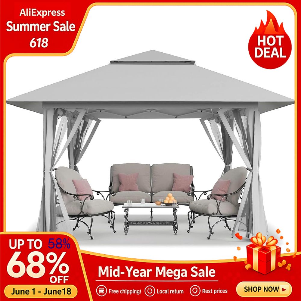 13x13 Pop Up Gazebo, Canopy Te - Outdoor Furniture Gazebo 리뷰 및 가격
