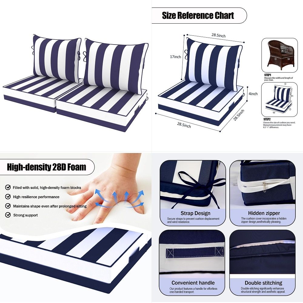 Deep Seat Cushions 22 x 24 x 4 - Outdoor Furniture Cushions 22 X 24 리뷰 및 가격
