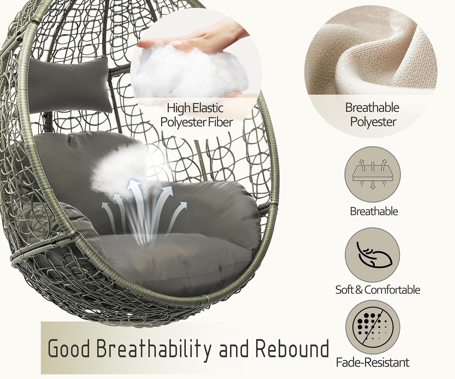 Indoor Outdoor Egg Chair with  - Hanging Egg Chair 리뷰 및 가격