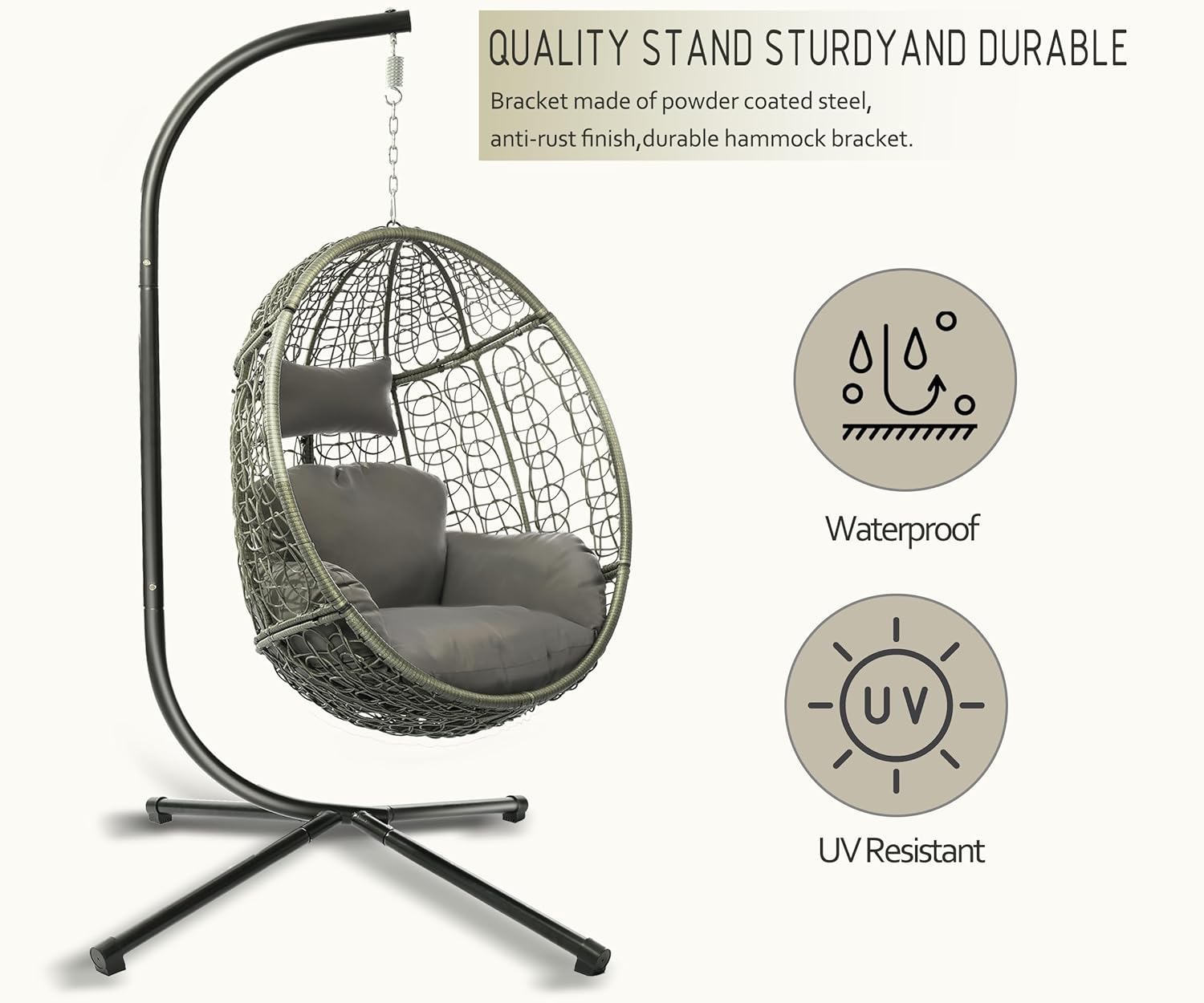 Indoor Outdoor Egg Chair with  - Hanging Egg Chair 리뷰 및 가격