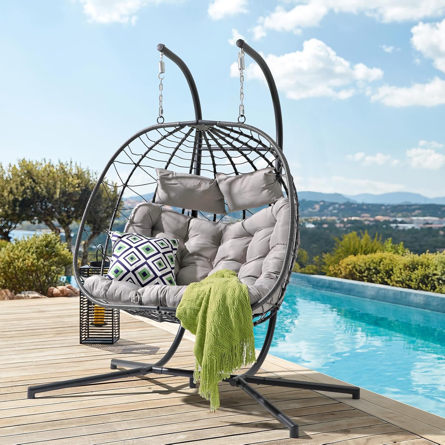 Double Egg Swing Chair with St - Outdoor Furniture Egg Chair 리뷰 및 가격