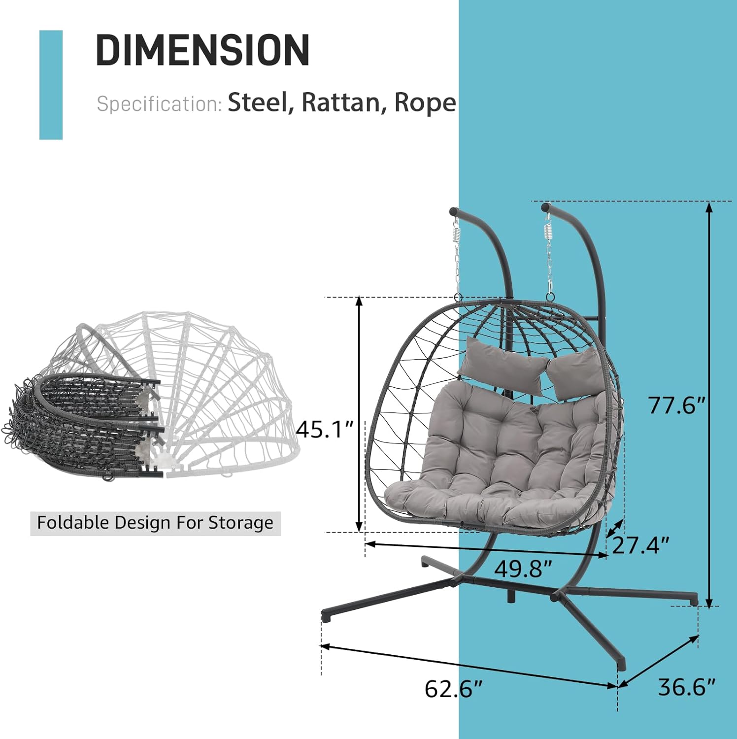 Double Egg Swing Chair with St - Outdoor Furniture Egg Chair 리뷰 및 가격