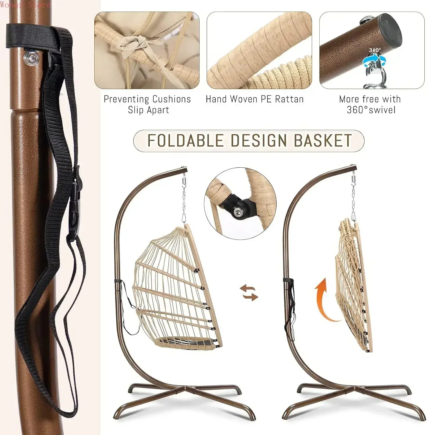 Outdoor Swing Egg Chair with S - Hanging Egg Chair 리뷰 및 가격