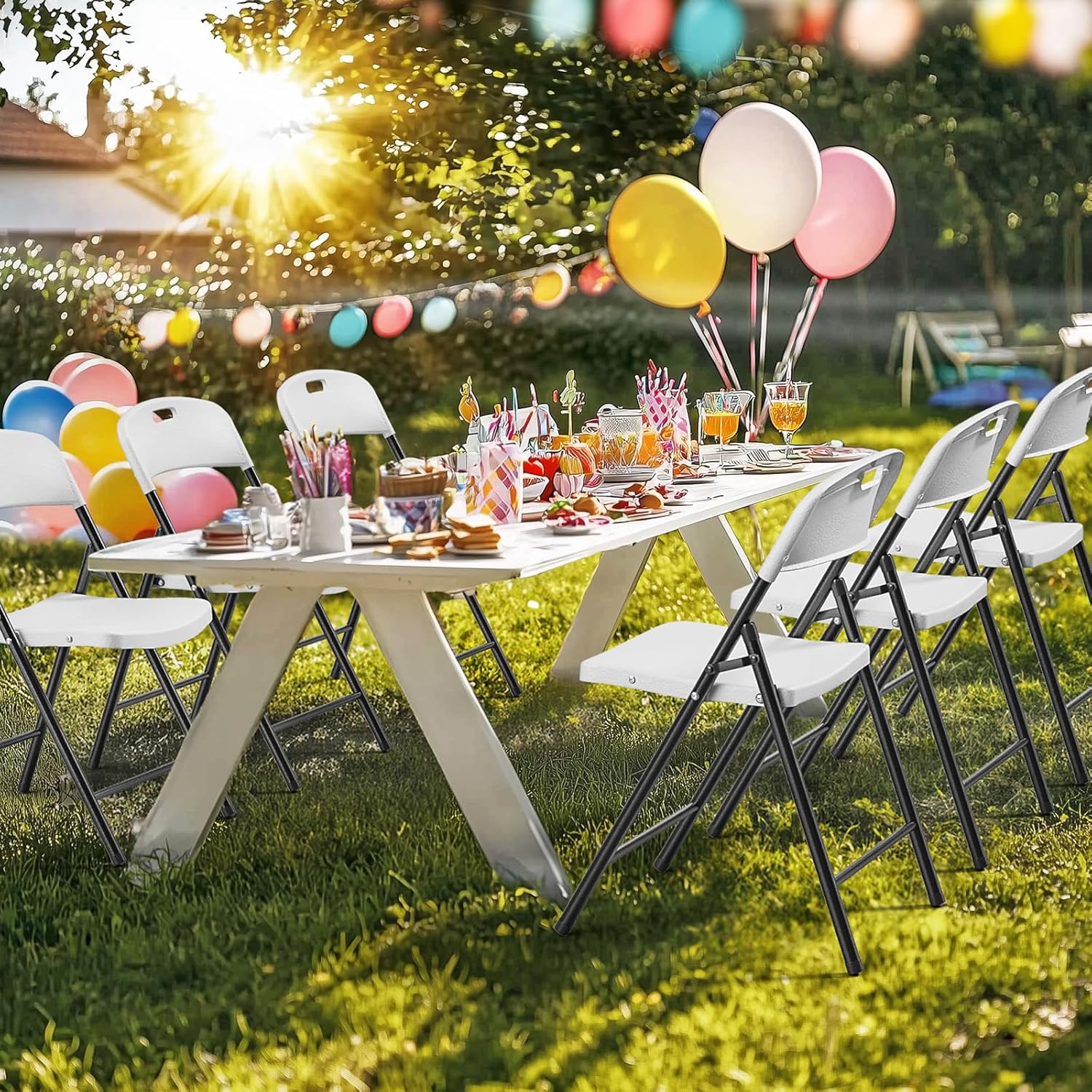 10-Pack White Plastic Folding  - Outdoor Furniture Polywood 리뷰 및 가격