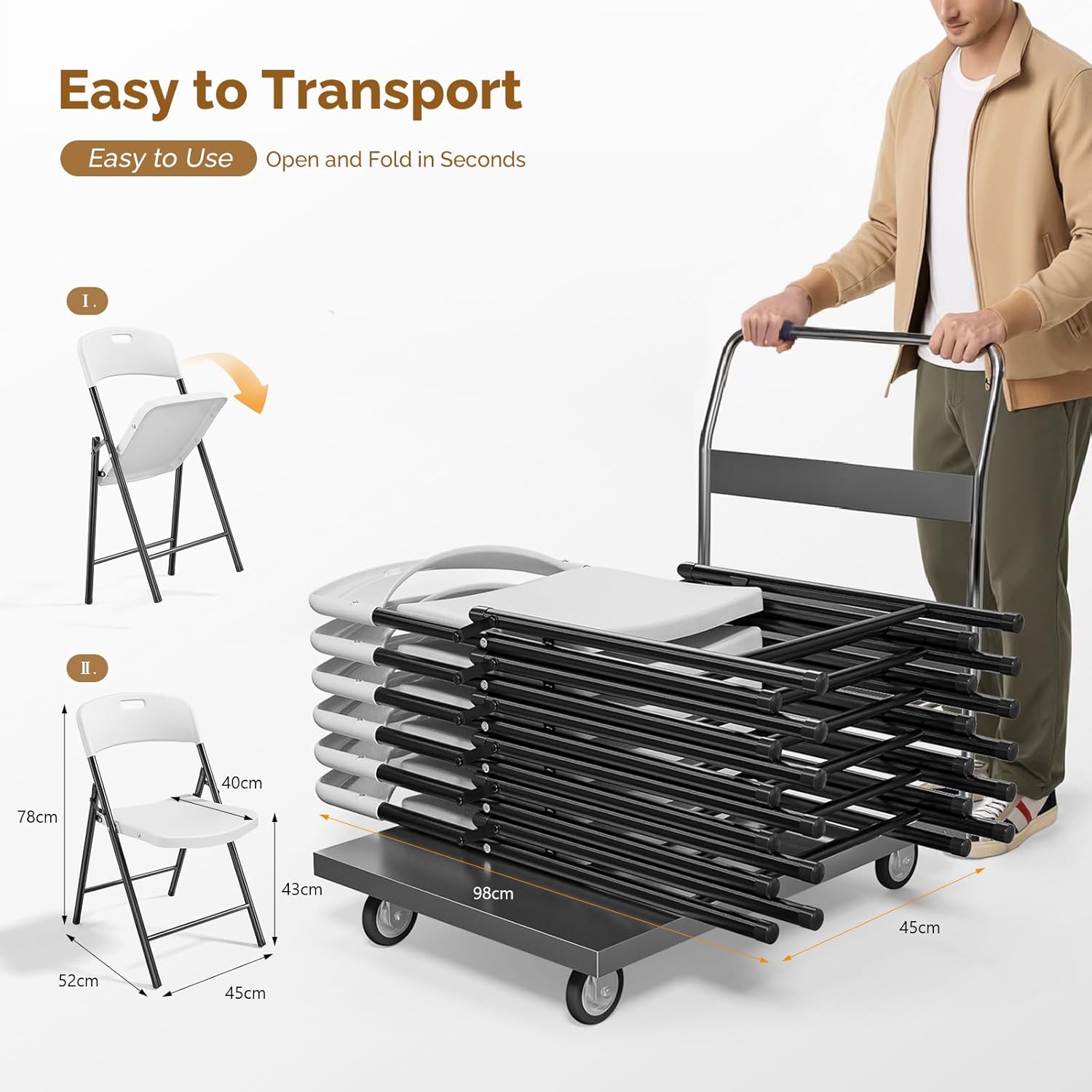 10-Pack White Plastic Folding  - Outdoor Furniture Polywood 리뷰 및 가격