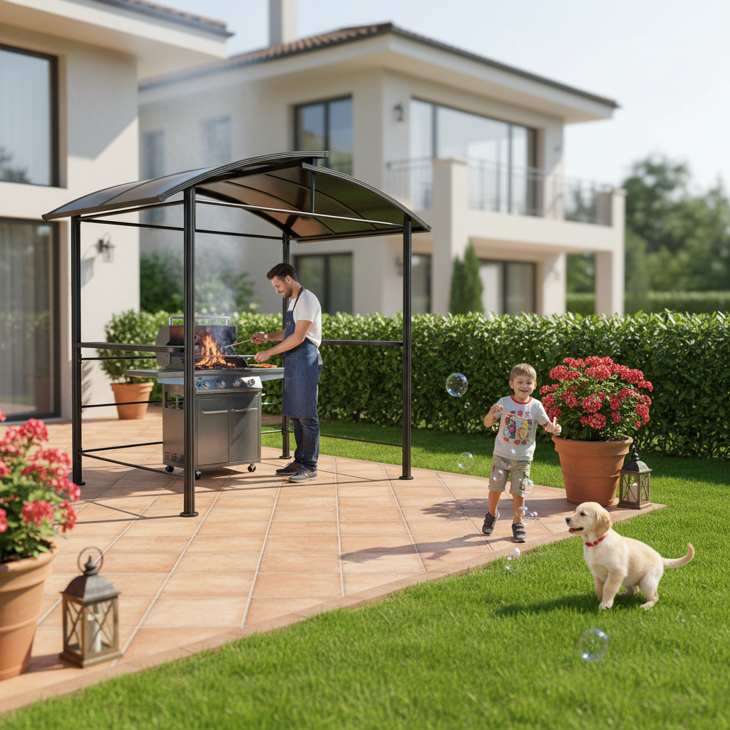2.4X1.5M Curved Top Modern BBQ - Outdoor Furniture Gazebo 리뷰 및 가격