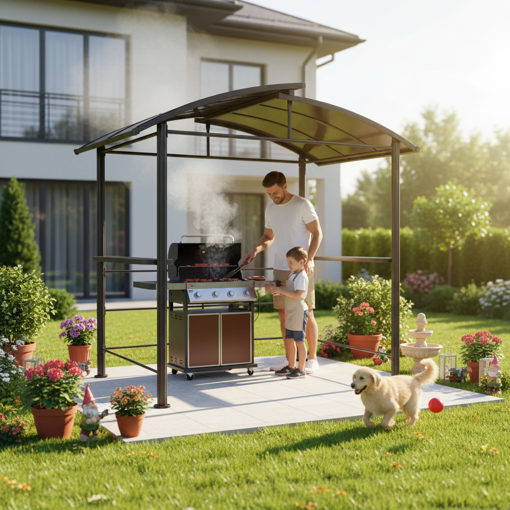 2.4X1.5M Curved Top Modern BBQ - Outdoor Furniture Gazebo 리뷰 및 가격
