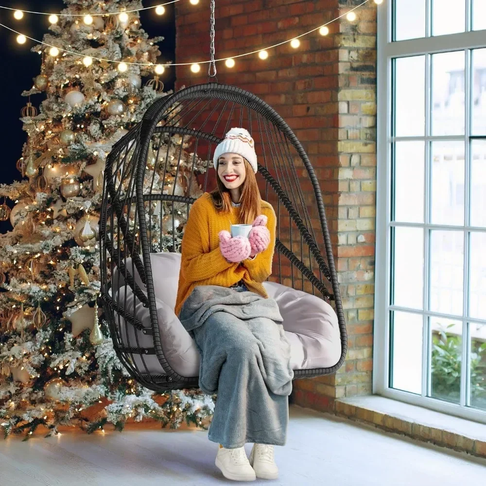 Wicker Swing Egg Chair with Cu - Hanging Egg Chair 리뷰 및 가격