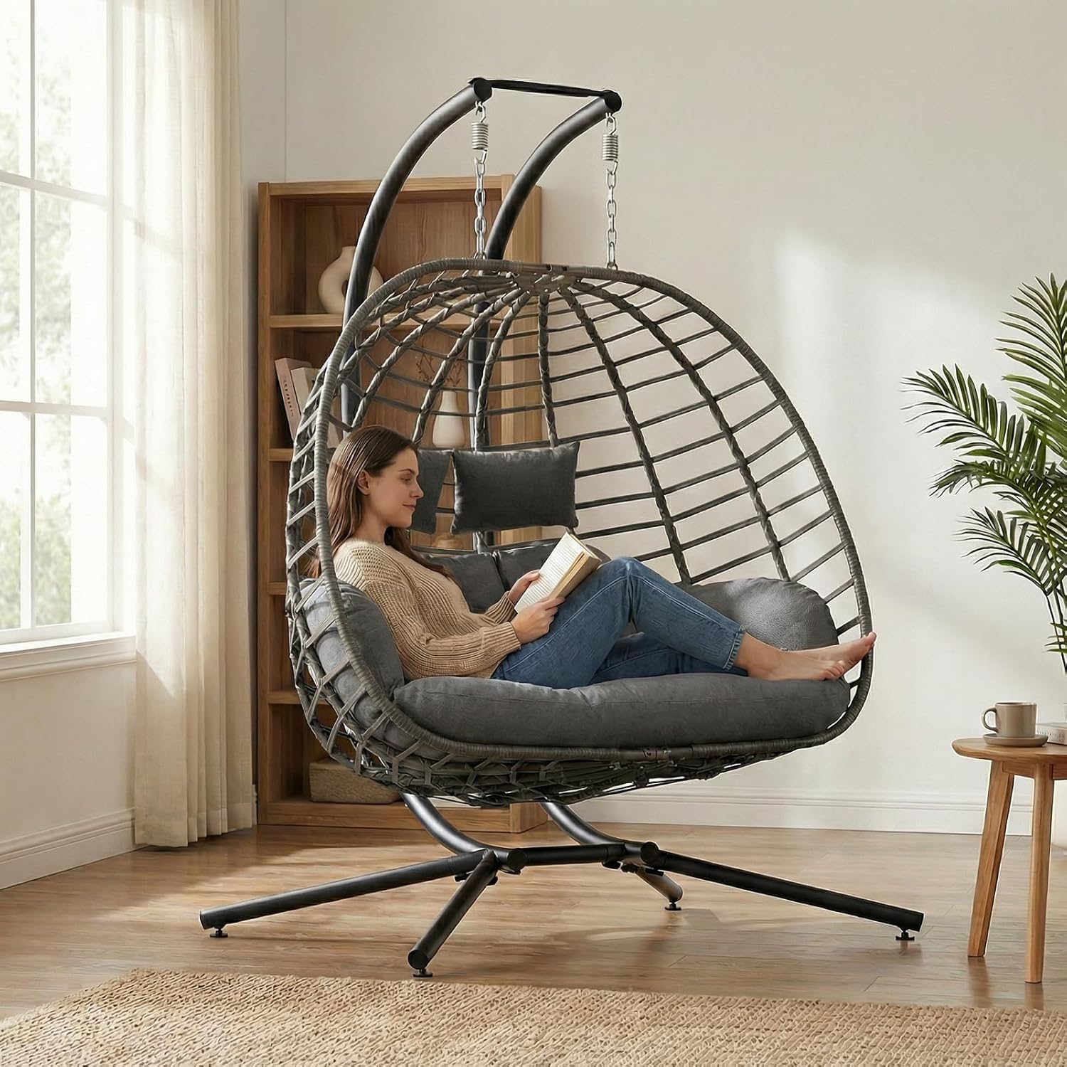 2 Person Egg Swing Chair with  - Outdoor Furniture Egg Chair 리뷰 및 가격