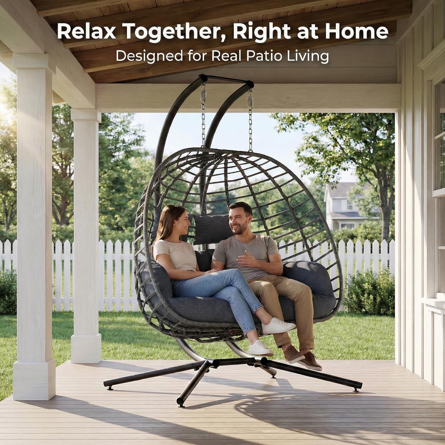 2 Person Egg Swing Chair with  - Outdoor Furniture Egg Chair 리뷰 및 가격