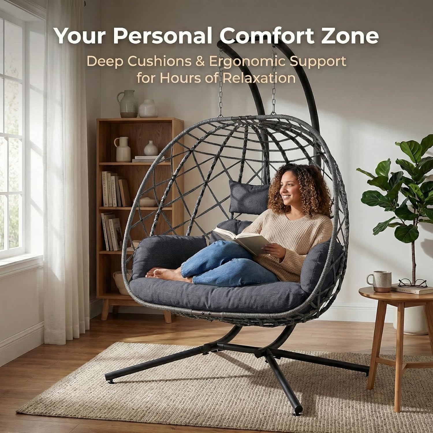 2 Person Egg Swing Chair with  - Outdoor Furniture Egg Chair 리뷰 및 가격