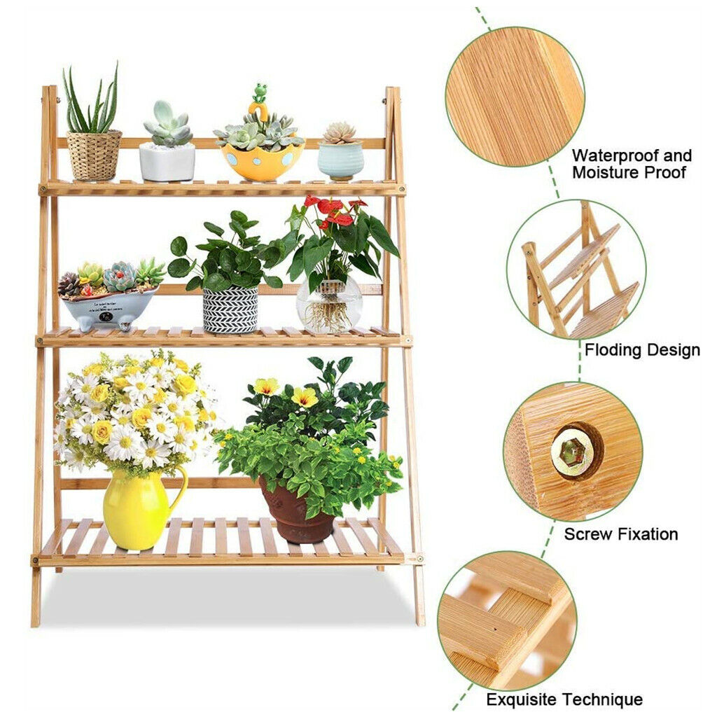 3 TiersBamboo Ladder Plant Sta - Outdoor Furniture Luxury 리뷰 및 가격